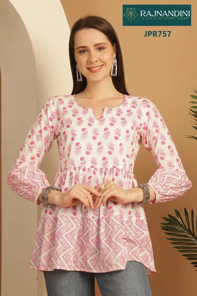 Zeenat By Rajnandini Western Cotton Printed Ladies Top Wholesale Shop In Surat
